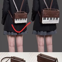 Nouvelle Collection Hiver 2025 : Sac Carré en PU Bicolore, Style Doux et Original pour Fille, Fermeture Éclair Note de Piano, Bandoulière Unique, Portable, Taille Moyenne