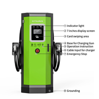 Nuevo Cargador de Vehículos Eléctricos de 60KW 120KW 240KW CCS GBT NACS Comercial IP54, Montado en el Suelo, Ocpp, Estación de Carga Rápida DC para Autos Eléctricos