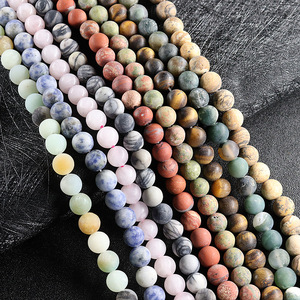 4/6/8/10/12mm batu alam Matte Frosted Unakite mawar kuarsa bulat longgar manik-manik Strand untuk membuat perhiasan kalung gelang - Product Image 4