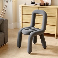 Tabouret de coiffeuse en métal style européen amélioré, design pieuvre à tubes courbés, pour chambre, salle à manger et maquillage