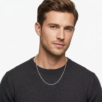 Collier chaîne minimaliste en argent sterling 925 pour homme, chaîne à maillons, bijoux fins, à porter au quotidien, cadeau