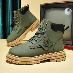 Outdoor Fashion Walking <b>Boots</b> Vintage High Top Men's Leather <b>Boots</b> - Product Image 3