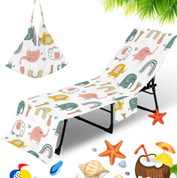 Serviette de plage imprimée en microfibre conçue sur mesure, housse de chaise longue en tricot avec propre logo