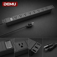 PDU 1U pour montage en rack, 8 prises NEMA 5-15R, interrupteur de surcharge éclairé, alliage d'aluminium, armoire serveur, homologué ETL FCC