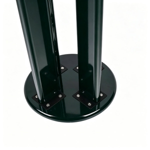 Table d'appoint ronde minimaliste scandinave, finition laquée peinte en chêne rouge bordeaux et noir - Product Image 3