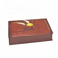 Boîte d'emballage en métal à couvercle à charnière rabattable vintage haut de gamme personnalisée pour les vêtements de cadeau de bonbons de biscuit au chocolat