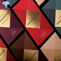 Boîte d'Emballage Pliante Haut de Gamme Luxe Dorée Qualité Alimentaire pour Barres de Chocolat Sucrées avec Logo Personnalisé