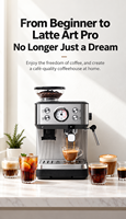 Machine à expresso avec moulin intégré et tête de brassage tout métal de 51 mm, dosage simple ou double tasse pour café à domicile