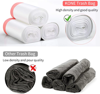 Sacs poubelles écologiques biodégradables durables avec poignée et cordon de serrage en matériau HDPE/LDPE/amidon de maïs personnalisables