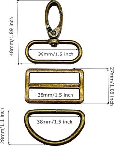 Inch Swivel Snaps <b>Hooks</b> D Rings Tri Glides Slide Buckles For Purse Bag Straps Making <b>Dog</b> Collars Hardware - Product Image 2