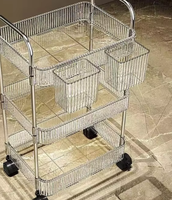 Étagère de rangement mobile multicouche en acrylique transparent, chariot de cuisine en plastique pour collations, rangement pour chambre et salle de bain