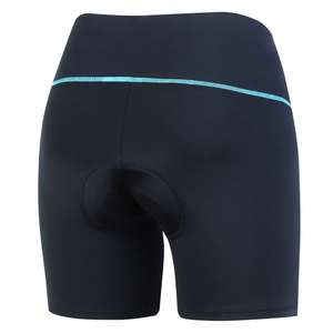 Shorts de cyclisme personnalisés pour femmes, rembourrés, color-block, anti-humidité, avec impression silicone, en Spandex et Polyester, coupe ajustée, longueur courte, pour le vélo - Product Image 4