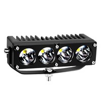 Lot de 2 barres lumineuses LED à 4 lentilles 12V 24V haute luminosité longue portée pour éclairage routier et conduite assistée