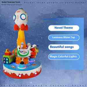 Popular Fiberglass Carousel Children's Play Equipment Coin-operated Three-person Carousel Arcade <b>Game</b> Consoles for Sale - Product Image 3