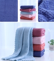 Ensemble de serviettes de bain en microfibre velours corail, épaissies, séchage rapide, couleur unie, tissées pour adultes