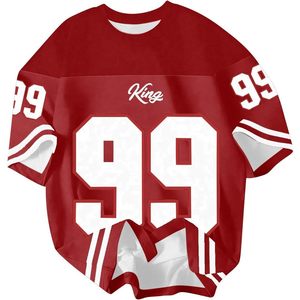 FOXA Chemise en jersey pour garçon à manches courtes, col rond, respirante, vêtements de basket-ball, taille 99, imprimé King - Product Image 1