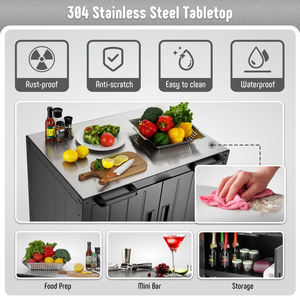 Carrito de Cocina Multifuncional para Exteriores AJUNION, Accesorios para <span class=keywords><strong>Barbacoa</strong></span>, Carrito de Bar para Exteriores, Mesa de Preparación de Alimentos, Soporte para <span class=keywords><strong>Horno</strong></span> de Pizza - Product Image 5