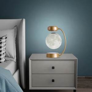 Lampe de Nuit Lunaire Magnétique Flottante 3D Imprimée Moderne, Corps en ABS, Source Lumineuse LED, Contrôle Tactile, Rechargeable USB, Idéale pour Hôtels - Product Image 1