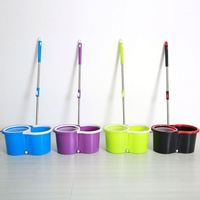 Ensemble de balai à eau en acier avec manche magique, balai rotatif à double entraînement à pression manuelle pour le nettoyage des sols domestiques