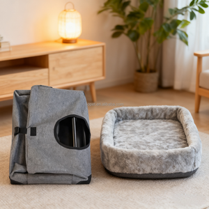 Rimovibile condominio per gatti con aperture di ventilazione e tasche laterali pieghevole <span class=keywords><strong>Cat</strong></span> Cube e <span class=keywords><strong>Cat</strong></span> Cave con letto - Product Image 4
