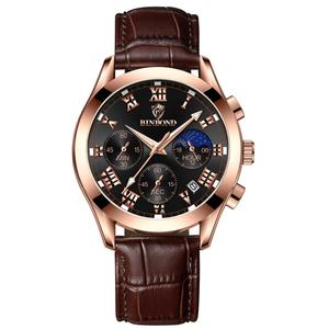 Reloj de Pulsera Multifuncional Impermeable BINBOND para Hombre, Reloj Cronógrafo de Tres Ojos y Seis Agujas, Reloj de Cuarzo Luminoso para Hombre - Product Image 2