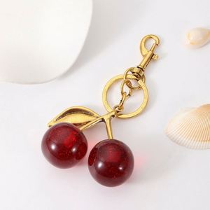 Cherry <b>Keychain</b> Accessoriesfashionable Bagskeychain Pendantsmulti-color Cherry Diy Pendantskeychains - Product Image 3