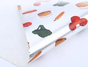 Hot Fast Food Insulated Hamburger Wrapper Burger Greaseproof Printed Aluminum Foil Wrapping Paper