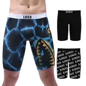 Pantalones cortos de boxeo con estampado de <span class=keywords><strong>Caballero</strong></span> de bambú clásico para hombre, ropa interior básica de tiro medio con logotipo personalizable, estampado de patrón de animales clásico - Product Image 5