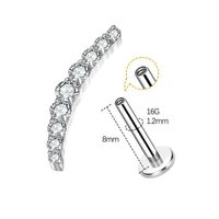 Anting-anting dan anting bibir titanium alloy G23 bertahtakan zircon, perhiasan tindik 009, terlaris, grosir, unisex, modis
