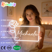 Neonawall Enseigne néon personnalisée avec nom Rose pour planificateurs de mariages, LED USB à intensité variable, pour vitrine de boutique de mariages, décoration murale et professionnelle