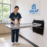 OSCAT Tierarzt-Untersuchungstisch Wandmontierter Klappbarer Veterinär-Untersuchungstisch aus 304 Edelstahl Tierärztliche Ausrüstung für Tierkliniken