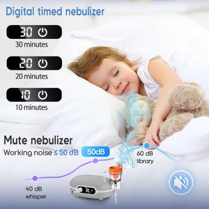 דף הבית שקט מדחס נבולייזר חכם התינוק משאף חשמלי דיגיטלי נייד - Product Image 2