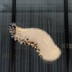 Lustre italien salon cristal de roche naturel hôtel villa salle à manger chambre design créatif ailes d'ange lumière décorative - Product Image 3