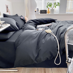 Quality Simple Adeline 4-Piece Comforter Cover Pillow Shams <strong>Duvet</strong> <strong>Set</strong> 100% Polyester King/Cal King Size <strong>Navy</strong> Blue - Product Image 2