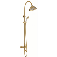 Ensemble de douche classique de style européen en laiton massif avec cartouche céramique, finition dorée, pomme de douche extensible, robinet mural pour hôtel