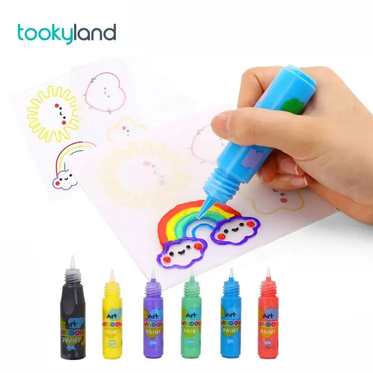DIY drawing toys Window paint Art 3D instant Sticky art glass deco Window Cling for Kids Toy