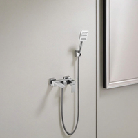 Acero inoxidable 304 níquel caliente frío montado en la pared cascada ducha mezclador grifo conjunto para Baño