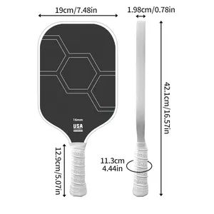 2024 Elongated Handle Carbon Pickleball Paddle With Friction Surface Skin For Improved Grip