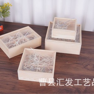 Wooden <b>Box</b> With Glass Lid <b>Pine</b> Wood Rectangle Gift <b>Box</b> Handmade Craft Use - Product Image 2