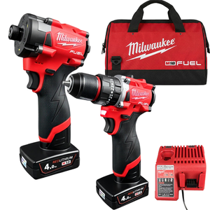 M12 Milw Elektrikçiler, Evde Kendin Yap Projeleri, Mobilya Yapımı İçin Fırçasız Akülü Darbeli Vidalama Makinesi, 2 Pil ve Şarj Cihazı ile Birlikte Alet Çantası Seti - Product Image 1