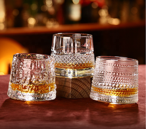 145ml goffrato diamante rotabile vino Whisky bicchieri vecchio stile liquore Tumbler rocce Bar Whisky bicchiere per bere Bourbon - Product Image 3