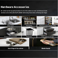 Meubles de cuisine de luxe en forme de U de style allemand, mobilier en bois minimaliste haut de gamme pour villa