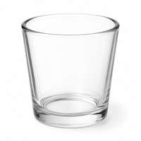 Vente en gros de porte-bougies en verre transparent, base épaisse, coupelle votive, capacités variées, pour la décoration d'ambiance à la maison et à l'hôtel