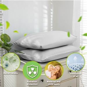 Funda de Almohada Rectangular Vintage de Algodón Natural Bordada con Fibra de Plata Pura Tejida para Uso en Hogar, Hospital y Hotel - Product Image 5