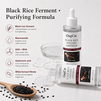 Ampoule Peeling au Ferment de Riz Noir K-Beauty Tendance Marque Blanche pour Peau de Verre, Sérum Visage AHA Niacinamide, Soin Coréen