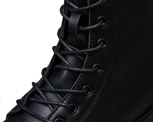 Lässige Damen-Stiefeletten aus PU-Leder mit dicker Sohle und Schnürung im Motorrad-Stil - Product Image 5