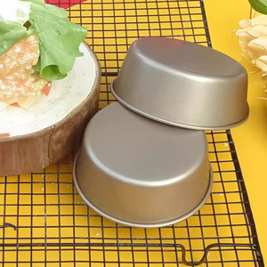 Hamburger Mold 4 Inch Round Baking Pan For Mini Burger Bun Cake Mold Gold Color Dishwasher Safe - Product Image 2