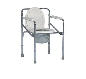 स्टील विकलांग बुजुर्ग तह पोर्टेबल वयस्क के लिए पॉटी कुर्सी ऊंचाई-समायोज्य कमोड शौचालय कुर्सी