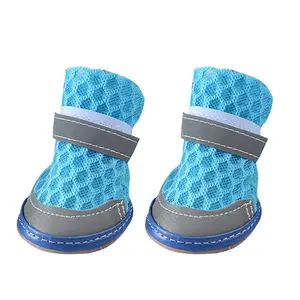 Dogs Shoes Summer Cool Outdoor Breathable Reflective Canvas Pet Dogs Shoes Anti Slip Shoes For Dogs