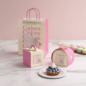 Boîte à gâteau portable avec poignée, emballage jetable pour pâtisserie, boîte cadeau alimentaire pour fête d'anniversaire et mariage - Product Image 3